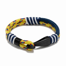 BTEYIVTA Anchor Rope Bracelet for Men, Handmade Nautical Rope Bracelet with Stainless Steel Clasp, Durable Rope Wristband, Unique Choice for Men, Women & Couples, Large(Wrist size: 7.0-7.5 inch),
