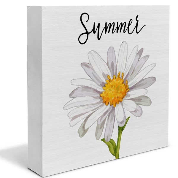 Country Daisy Wood Box Sign Decor Desk Sign Summer Daisy