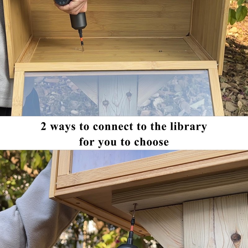 Outdoor Little Library Mount Stable Wood Book Storage Box Bracket,