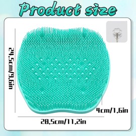 Foot Scrubber for Shower, Green Shower Foot Scrubber, Shower Foot Scrubber Mat with Non-Slip Suction Cups, for Cleaning Exfoliation Massages Relieving Tired Feet Without Bending