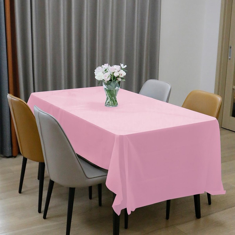 aoozleny Premium Disposable Plastic Tablecloth (54 x 72 inches), Decorative
