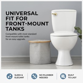 Qualihome Gold Toilet Handle - Front Mount Polished Brass Toilet Flush Handle Lever Replacement - Universal Fit - Durable Design - Easy Installation - Ideal for Most Front Mount Toilets