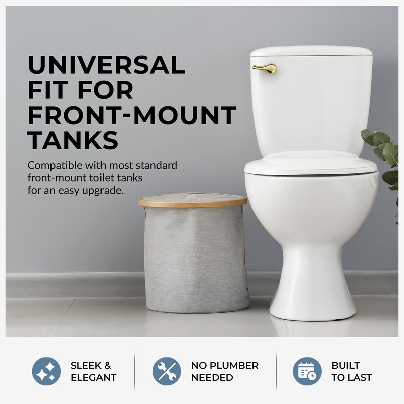 Qualihome Gold Toilet Handle - Front Mount Polished Brass Toilet