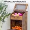 TDLEAYYD Potato Storage Bin Wooden Bread Box, Mid Century Modern