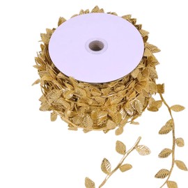 10 Yards Artificial Gold Leaf Ribbon Gold Leaf Garland for DIY Craft Garland Party Wedding Gold Leaves Decorations Artificial Vines