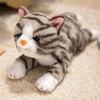 PEACH CAT Striped Cat Stuffed Animal 9.8" Realistic Kitten Plushies