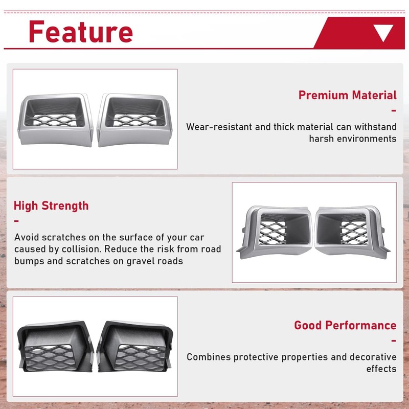 HECASA Bumper Caliper Air Duct Set Compatible with 2003-2007 Chevy