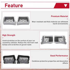HECASA Bumper Caliper Air Duct Set Compatible with 2003-2007 Chevy Silverado 1500 Silver Front Right & Left Air Duct Cover