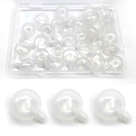 ShigKeu 30Pcs Round Flat Squeakers, Toy Noise Maker Replacement Fix Dog Pet Baby Toy, Clear, 35mm/1.37in Diameter
