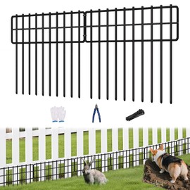 KYATE Garden Fence Animal Barrier, 30 Panels No Dig Fence 42.5ft(L) x13in(H), Rustproof Metal Defense Border, Dogs Rabbits Blocker Fence for Outdoor Yard & Patio