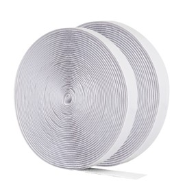 GWHOLE 32Ft x 0.75 Inch Hook and Loop Self Adhesive Tape White Fastening Tape for Home School Office, 2 Rolls