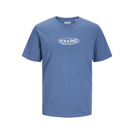 JACK&JONES JUNIOR Boys Jacoliver SS Tee and Shorts Set Jnr T-Shirt, Coronet Blue/Pack: black shorts, 140