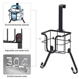 WAYASI Ironing Board Hanger, Over The Door Ironing Board Holder Or Ironing Board Hanger Wall Mount, Laundry Room Iron and Ironing Board Holder with Storage Basket and Removable T&Y Hook