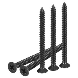 DTGN 25Pcs #8x2" Flat Head Wood Screws, 304 Stainless Steel Phillips Self Tapping Screws - Good for Woodworking, Furniture - Black