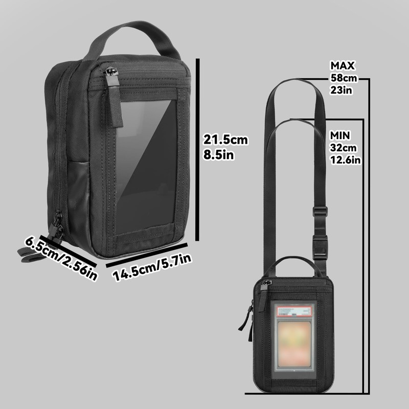 VANEST Sling Bag Compatible with Graded Cards and TCG Singles