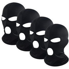 ATSNOSH Pack of 4 Balaclava for Men and Women, Balaclava with 3 Holes, Motorcycle Mask, Ski Mask, Bicycle Face Mask, Thin, Breathable, UV Protection, Pack of 4, Unit size
