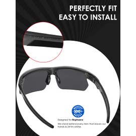 BLAZERBUCK Replacement Temple Sleeves Ear Socks for Oakley Bisphaera OO9400 Sunglass - Black