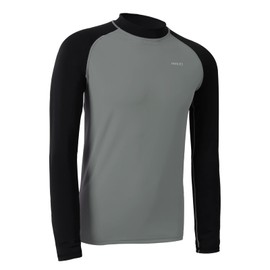 H.MILES Men Long Sleeve Rashguard Baselayer UPF 50+ Rash Vest Quick Dry Swimming Tops for Surfing Snorkeling Diving, Grey, 3XL