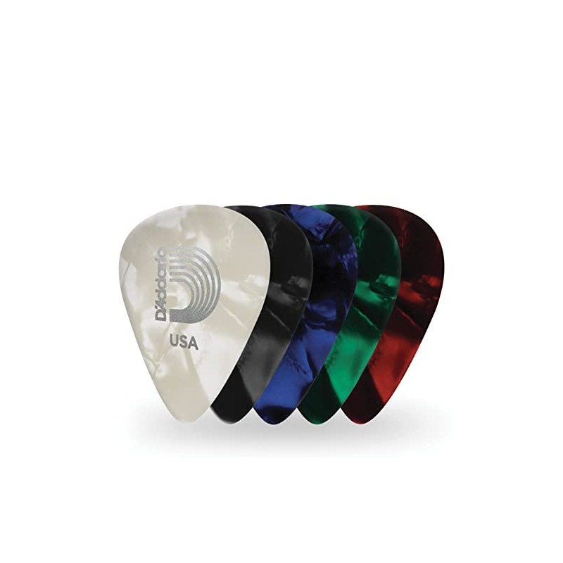 D'Addario Accessories Paquete de Plumillas para Guitarra 10 pack Pearl