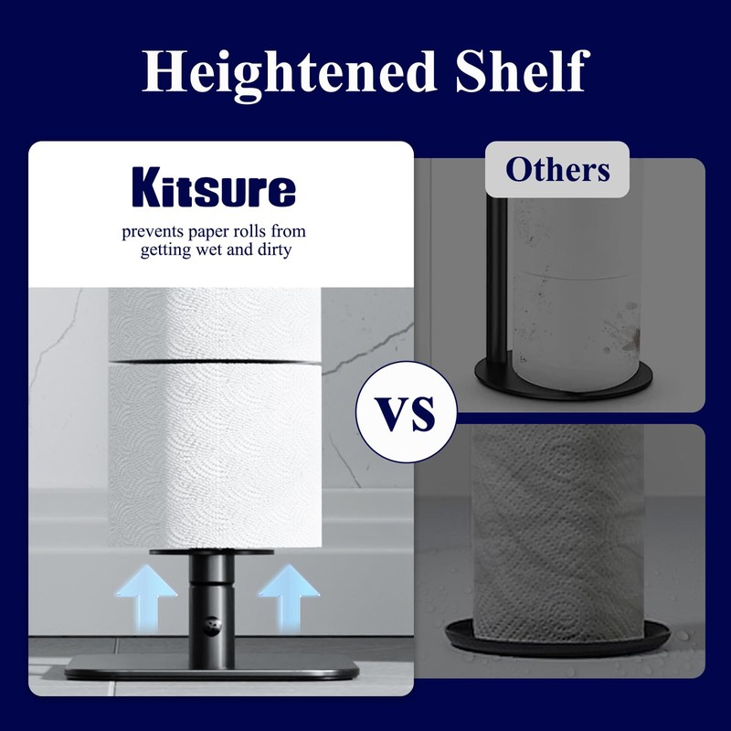 Kitsure Toilet Paper Holder Free Standing - Large Capacity Toilet