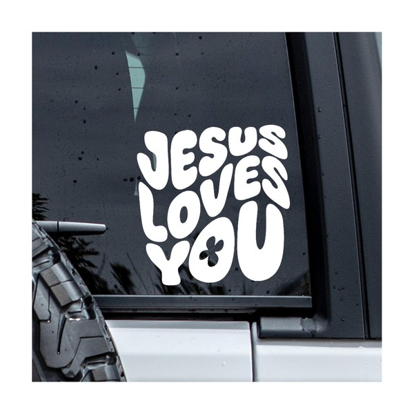 MYMKO Jesus Love You Decal, Cute Gothic Car Window Decals,