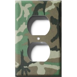 SnazzySwitch Camo 8 Decorative Outlet Cover - Single Duplex Receptacle Wall Plate