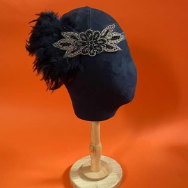 Sunshinesmile Bride Vintage 1920s Flapper Headpiece Roaring 20s Headband for Women Hair Accessory (Bead Feather Black, one size)