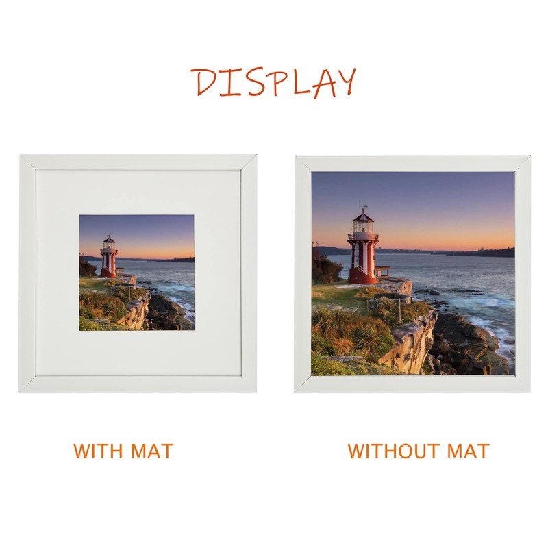 10x10 Photo Frame Gallery Picture frame with 6x6 mat,Freestanding and