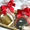 Football and Helmet Cookies Custom Colors- 6 Decorated Shortbread Cookies