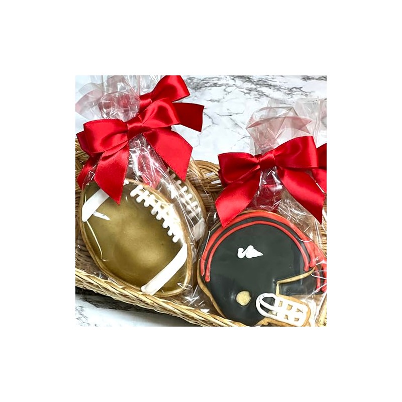 Football and Helmet Cookies Custom Colors- 6 Decorated Shortbread Cookies