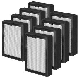 SAKEGDY 8 Pack LV-H128 Replacement Filters, Compatible with Levoit LV-H128 Air Purifier and PUURVSAS (HM669A) / ROVACS (RV60) Air Purifier, 3-in-1 Filtration
