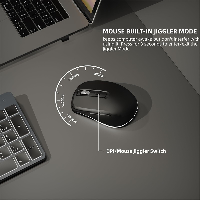 Wireless Keyboard and Mouse RGB Backlit Combo, Slim & Quiet,