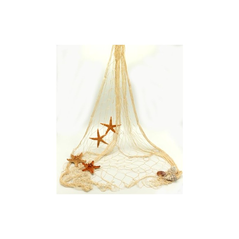 Decorative Fishing Net Cotton Approx. 100 x 200 cm Beige