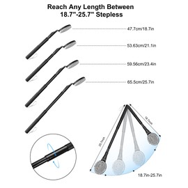 Limpiador de espalda antideslizante para ducha, cepillo para polvo telescópico de baño de espalda de 25.5 pulgadas para ducha, depurador de espalda, exfoliación y mejora de la salud de la piel para
