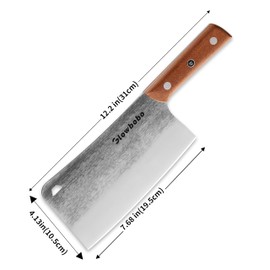 Glowbobo Cleaver Knife, 7.68 Inch Hand Forged Meat Cleaver Heavy Duty Bone Chopper German High Carbon Stainless Steel Butcher Knife with Full Tang Handle for Home Kitchen and Restaurant,Ultra Sharp