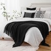 Battilo Black Throw Blanket with Fringe, Bed Throws for Home