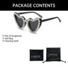 YAMEIZE 70s Trendy Rhinestone Heart Sunglasses - for Women Men