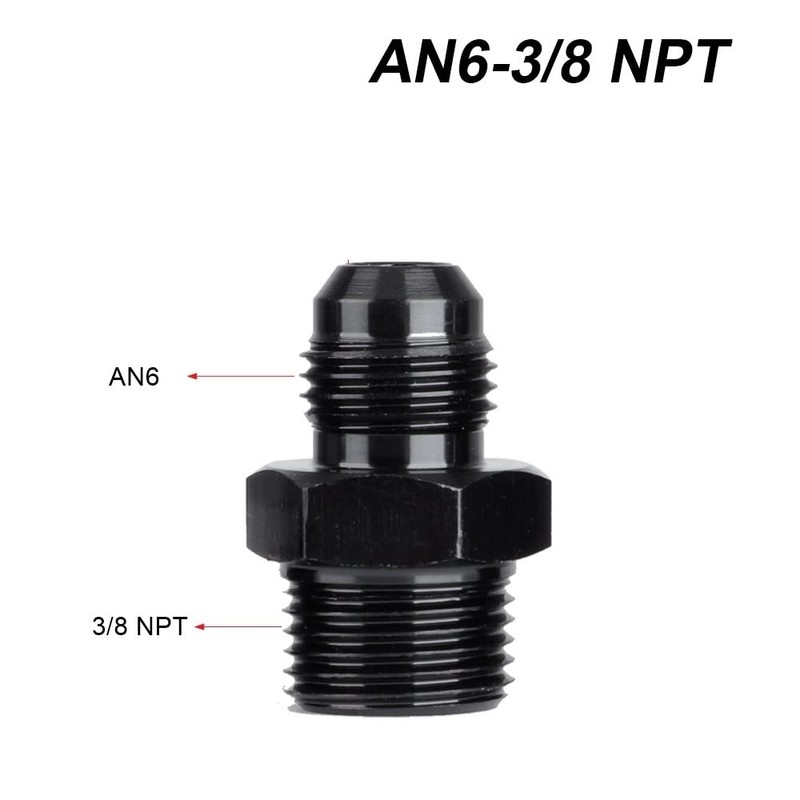 YSIL 6AN Male Flare to 3/8" NPT 2PCS Hose Pipe