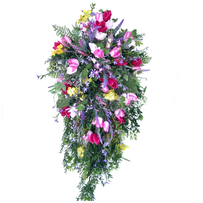 Artificial Flower Wreath Wreath with Lilacs Hyacinths Hydrangeas Spring Summer