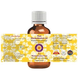 Deve Herbes Aceite esencial de rododendro puro (Rhodendron anthopogo) destilado al vapor natural grado terapéutico 10 ml (0.33 onzas)
