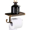 Antique Carving Toilet Paper Holder，Wall Mounted Single Roll Cell Phone