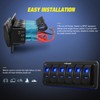 Nilight-90111F 6 Gang Aluminum Rocker Switch Panel Toggle Dash 5