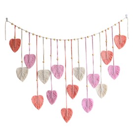 AIMALL Handwoven Cotton Leaf Wall Hanging Bohemian Tassel Tapestry for Kids Room, Bedroom, Living Room, Nursery Décor 47.2 x 29.5 in