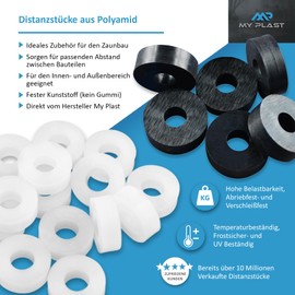 My Plast 200 Pcs Black Plastic Spacer Sleeves for Patio Construction Round Leveling Plates 14mm x 5.3mm x 6mm
