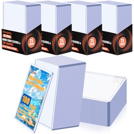 Homgaty 100PCS Hard Card Sleeves,35PT Card Sleeves 3" x 4" inch Plastic Card Holders with Protective Film for Trading,Game & Sports Cards