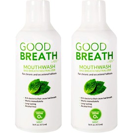 Goodbreath Labs Mouthwash | New Ozone Technology Specialized in Chronic Halitosis | Bad Breath Neutralizer | Mint Flavor Oral Rinse ((2 Pack) 16 oz)