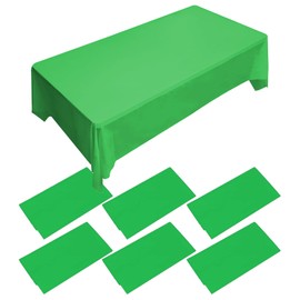 6 Packs Green Table Cloth | 54x108 inch | Plastic Table Cover Party | Plastic Tablecloth | Party Green Table Cloth Disposable Table Clothes for Parties, Christmas,Wedding,Birthday Parties Decorations