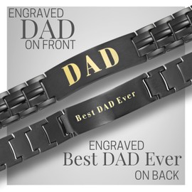 Willis Judd Mens Best Dad Ever Bracelet Fathers Day Gift Ideas Gold Text