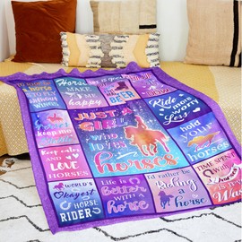 Joyloce Horse Gifts For Girls Blanket 60" X 50", Horse Gifts For Women, Horse Stuff For Girls, Best Gifts For Horse Lovers, Horse Party Decorations, Equestrian Gifts, Horse Themed Birthday Gifts Throw