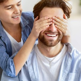 Ursteel Silver Cross Necklace for Men, S925 Sterling Silver Cross Chain Necklace, 22 Inches, Fathers Day & Christmas Gifts